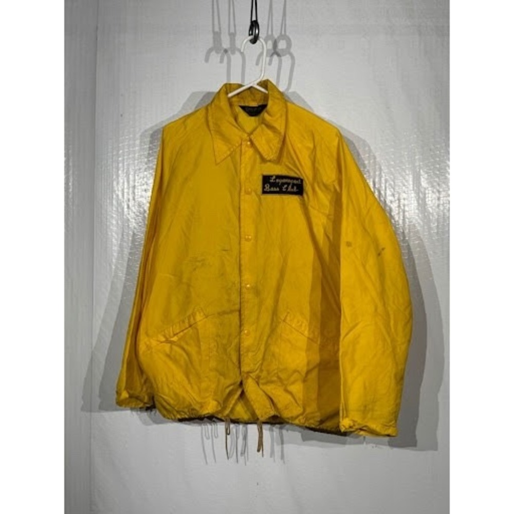 Vintage King Louie Coach Jacket 1973 Buccaneer Bass Club Yellow Large 44-46